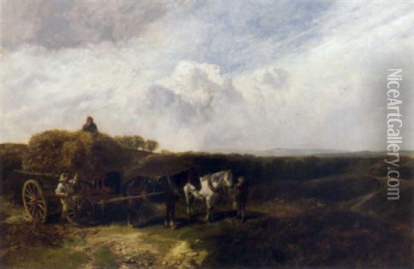Hay Making Oil Painting - George Vicat Cole