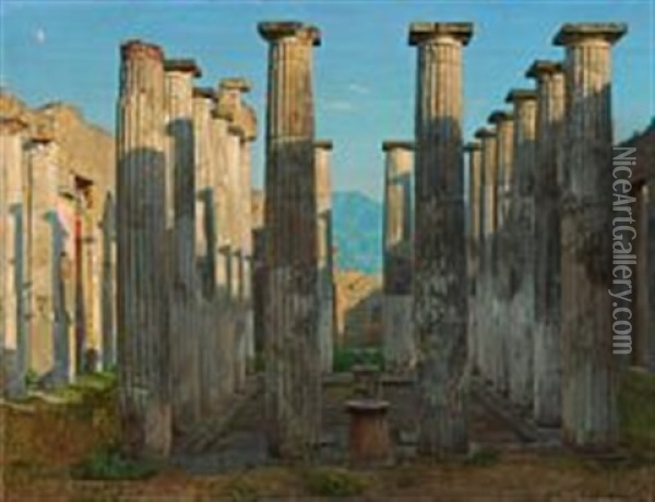 View From Pompeji Oil Painting - Peter Olsen-Ventegodt