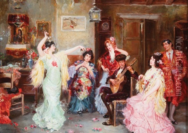 Flamenco Dancers Oil Painting - Juan Pablo Salinas