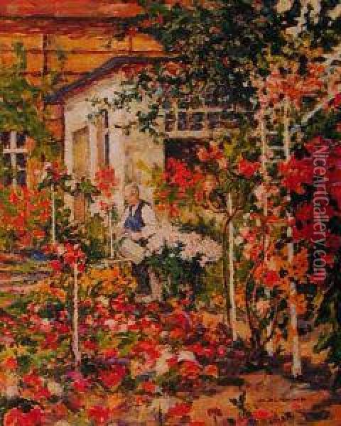 W Ogrodzie Oil Painting - Wilhelm Blanke