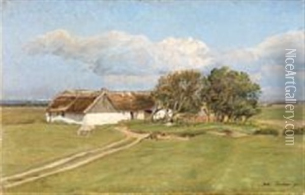 Summer Day On The Country Side Oil Painting - Julius Paulsen