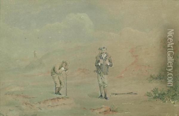 Golfing Scene Oil Painting - Francis Powell Hopkins