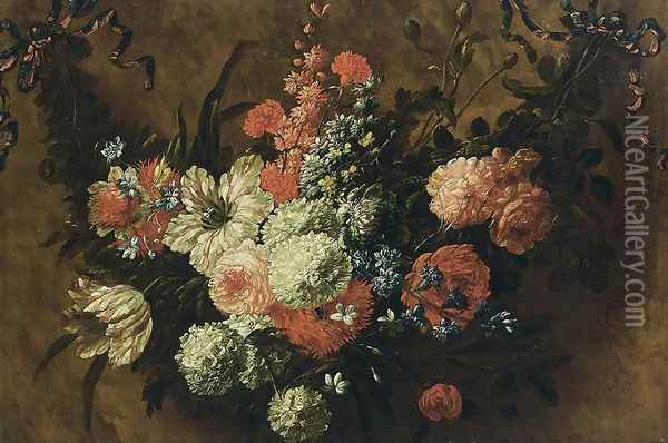 Garland of Flowers Oil Painting - Jan-baptist Bosschaert