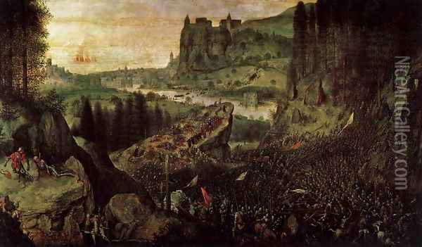 The Suicide of Saul Oil Painting - Pieter the Elder Bruegel