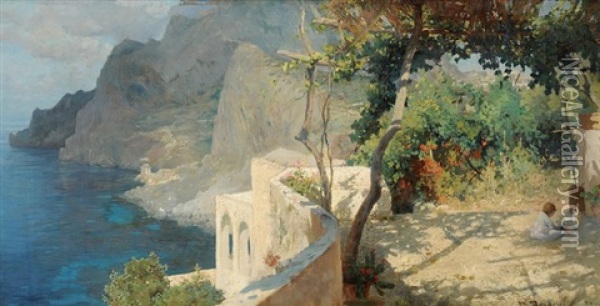 Capri Oil Painting - Othmar Brioschi