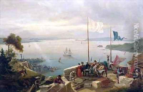 Foundation of the city of Quebec by Samuel de Champlain in 1608 Oil Painting - Ambroise-Louis Garneray