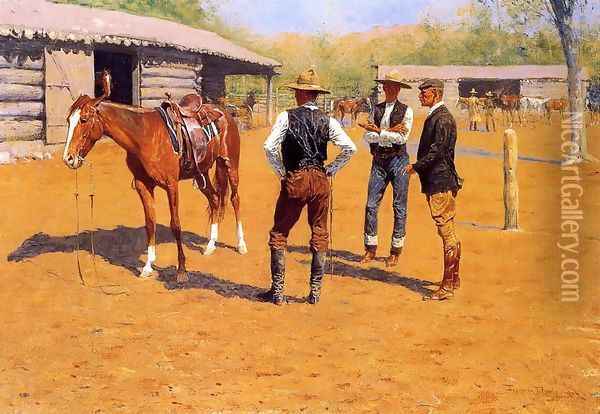 Buying Polo Ponies In The West Oil Painting - Frederic Remington