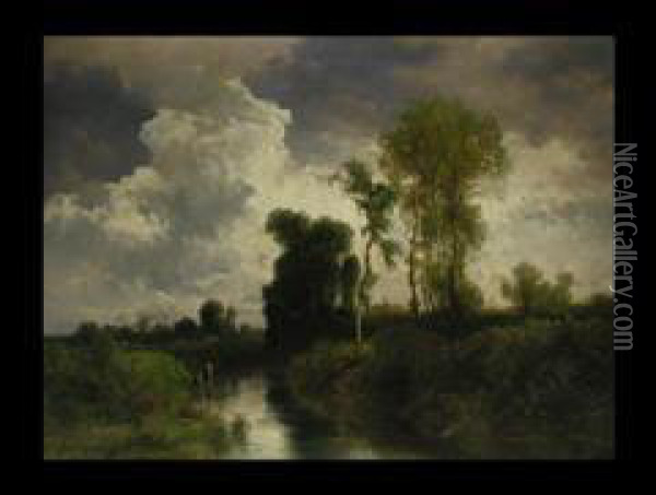 Bachlandschaft Oil Painting - Joseph Wenglein