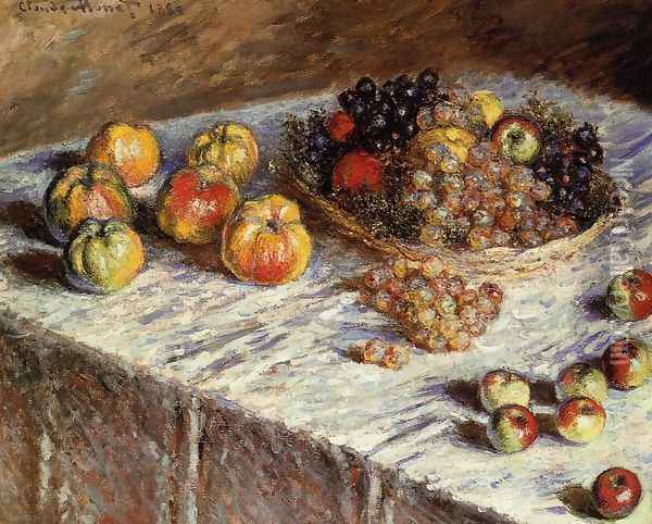 Still Life Apples And Grapes Oil Painting - Claude Oscar Monet