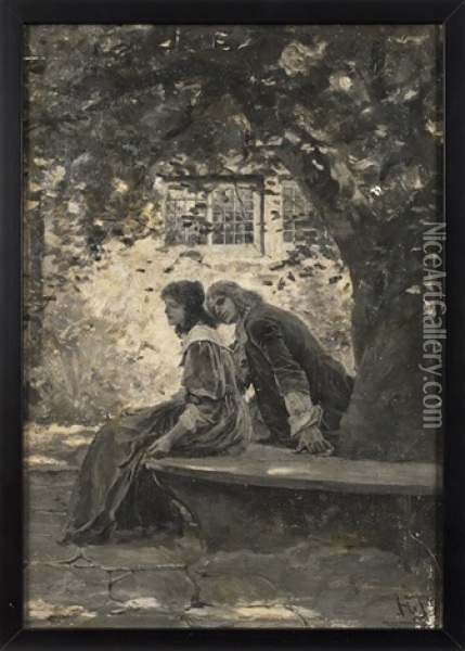Courting Scene Oil Painting - Howard Pyle