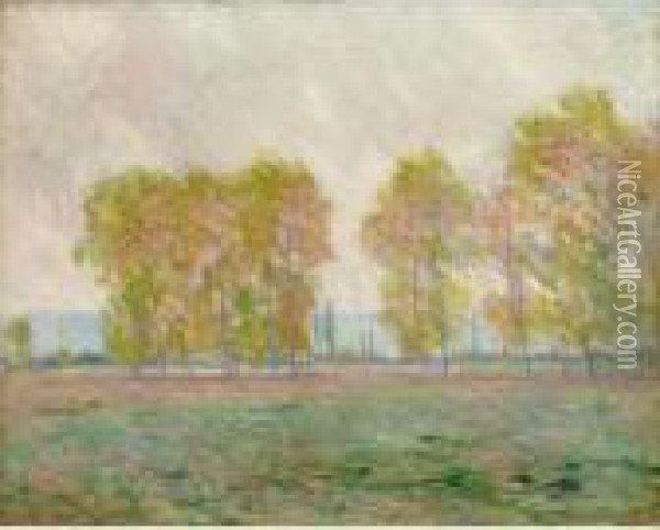 Les Peupliers Oil Painting - Claude Oscar Monet
