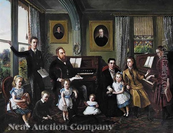 Family Portrait Oil Painting - Benjamin Cam Norton