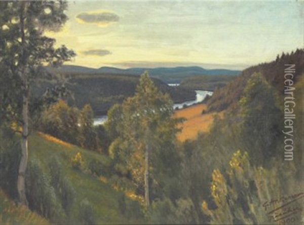 Landskap Med Alv Oil Painting - Stan Gustaf Herman Ankarcrona