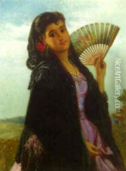 A Spanish Beauty Oil Painting - John Haynes-Williams