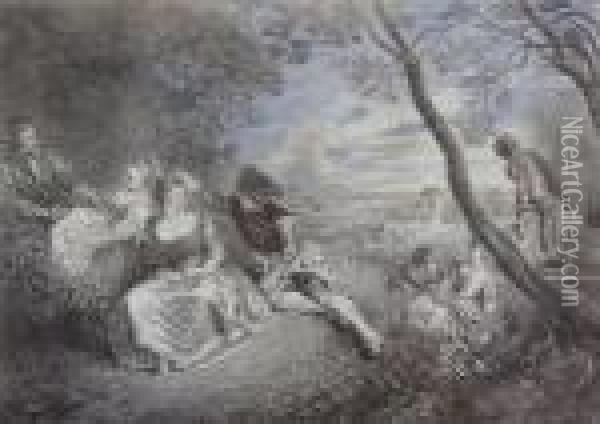 Amusements Champetres Oil Painting - Francois Louis Joseph Watteau