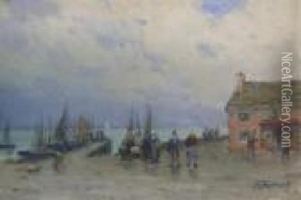 Vue De Port, Sur Le Quai Oil Painting - Maurice Moisset