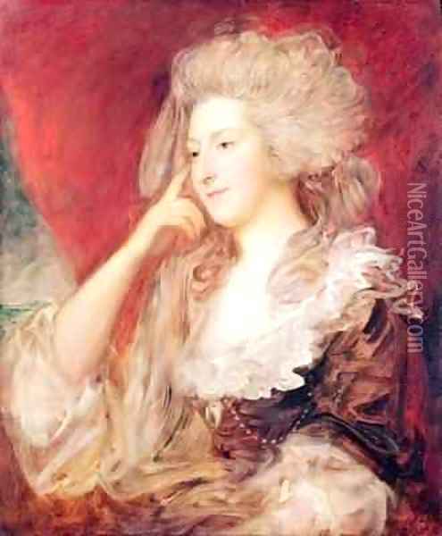 Mrs Fitzherbert Oil Painting - Thomas Gainsborough