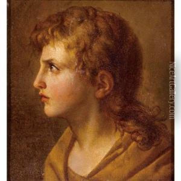 Head Of A Young Man, In Profile Oil Painting - Jean-Baptiste Jos. Wicar