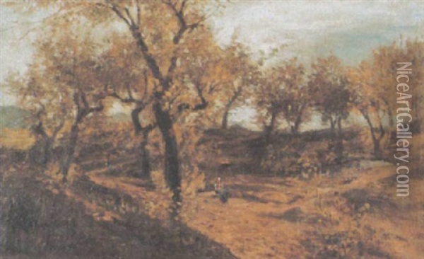 Herbstliche Landschaft Oil Painting - Eugenio Gignous