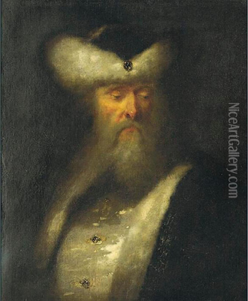 Portrait Of An Older Gentleman Oil Painting - Rembrandt Van Rijn