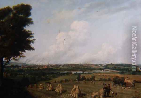 View of Preston from Penwortham Hill Oil Painting - John Jenkinson