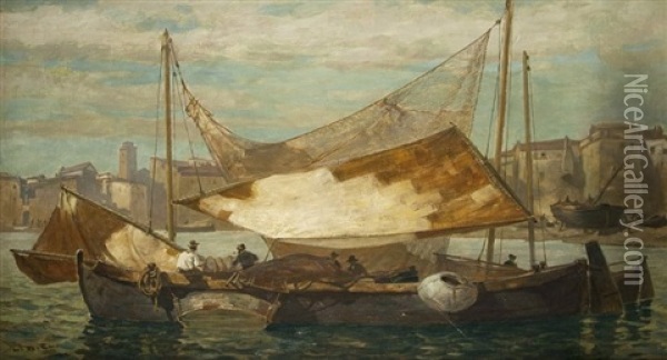 Fischer Vor Chioggia Oil Painting - Ludwig Dill