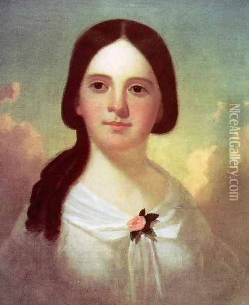 Portrait of an Unknown Girl 1849-50 Oil Painting - George Caleb Bingham