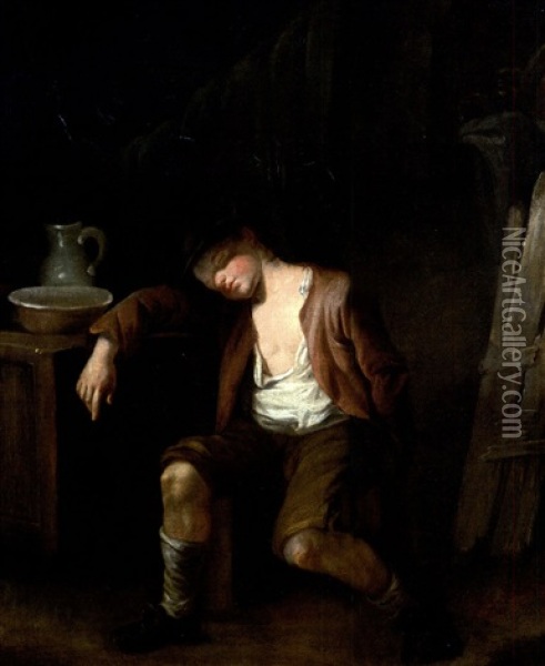 Enfant Dormant Oil Painting - Nicolas Bernard Lepicie