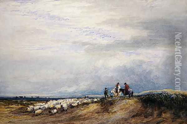 Riders at Ulverstone Oil Painting - David Cox