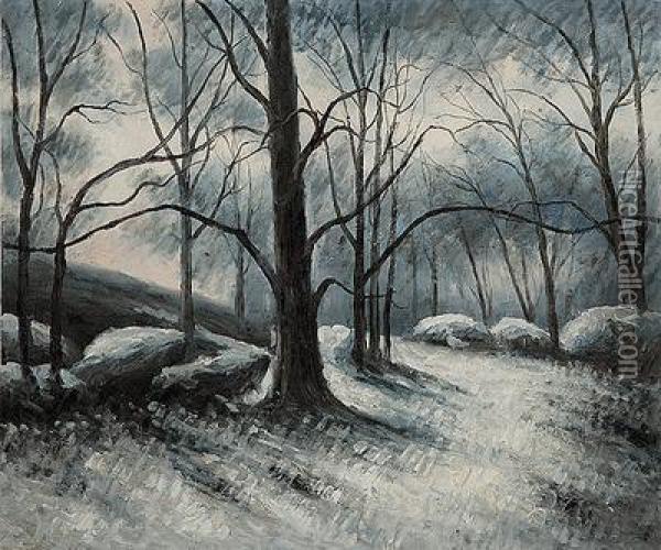 Melting Snow, Fontainebleau Oil Painting - Paul Cezanne