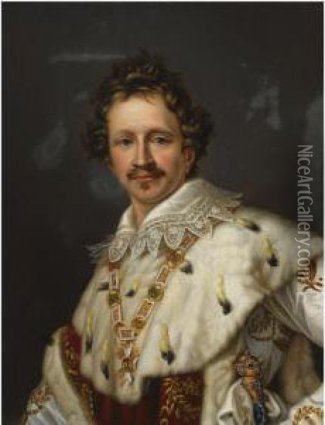Portrait Of King Ludwig I Of Bavaria Oil Painting - Josef Karl Stieler
