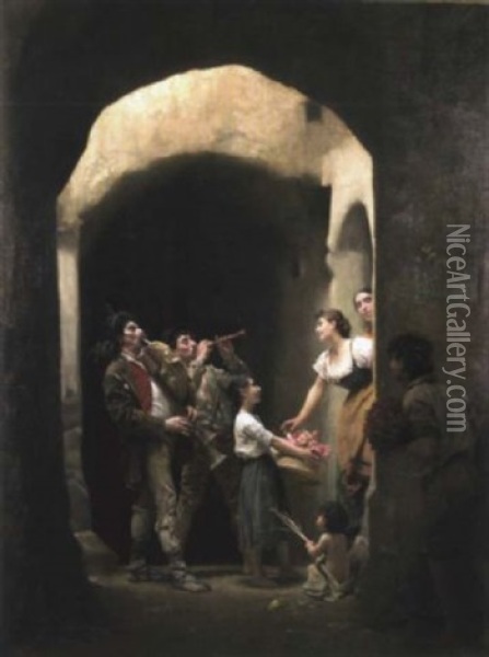 Hommage A La Lingere Oil Painting - Auguste-Alexandre Hirsch