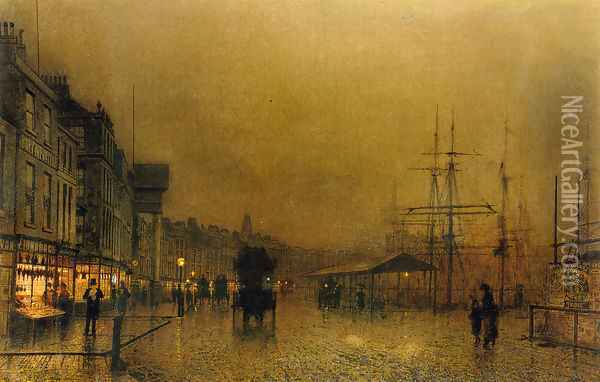 Salthouse Dock, Liverpool Oil Painting - John Atkinson Grimshaw