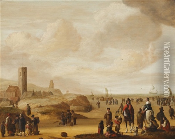 The Beach At Scheveningen Oil Painting - Hendrick De Meijer