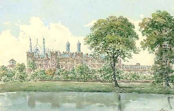 Luxmore's garden with the cloisters behind, Eton College Oil Painting - Thomas Percy