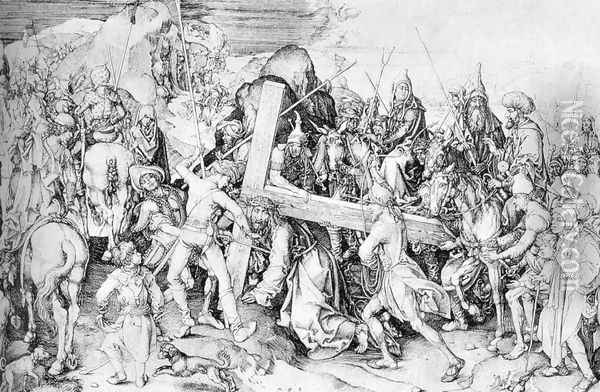 Christ Carrying the Cross 1475-80 Oil Painting - Martin Schongauer