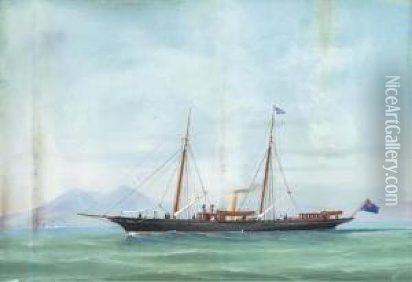 The Royal Thames Yacht Club 
Schooner Marchesa: In Neapolitan Waters(illustrated); And In Heavy 
Weather Oil Painting - Atributed To A. De Simone