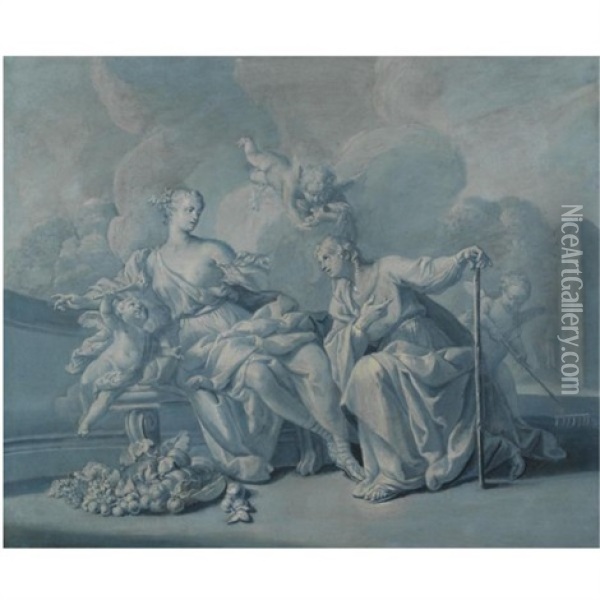 Vetrumnus And Pomona Oil Painting - Jacopo Amigoni