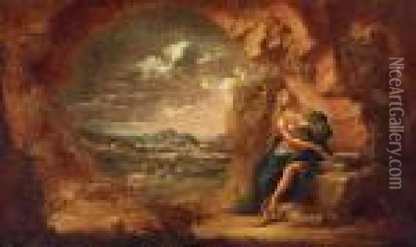 La Maddalena Penitente In Un Paesaggio Oil Painting - Marco Ricci