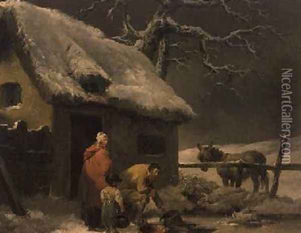 Breaking the Ice Oil Painting - George Morland