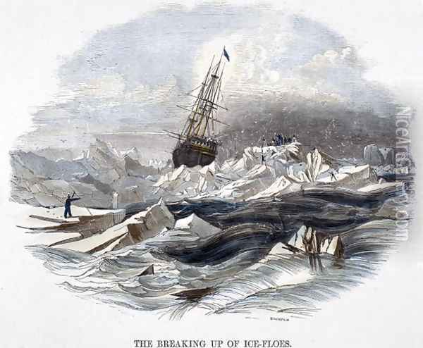 The Breaking Up of Ice-Floes, from Phenomena of Nature, 1849 Oil Painting - Josiah Wood Whymper