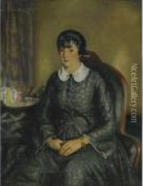 Portrait Of Mary Mckinnon Oil Painting - George Wesley Bellows