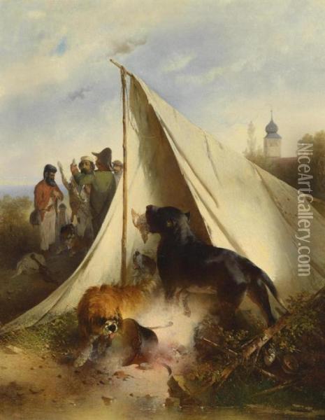 After The Hunt Oil Painting - Carl Pischinger