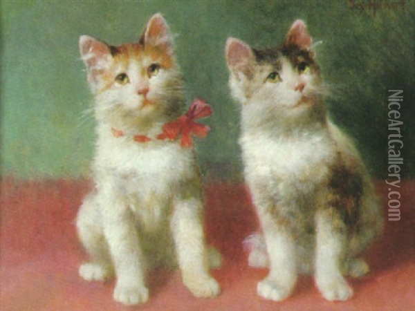 Katzenparchen Oil Painting - Josef Heimerl