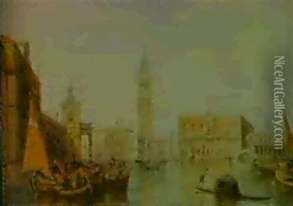 Vue De Venise Oil Painting - Alfred Pollentine