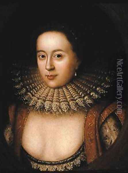 Portrait of Frances Howard 1590-1632 Countess of Somerset Oil Painting - William Larkin