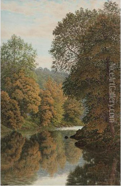 River Landscape Oil Painting - Charles Bentley