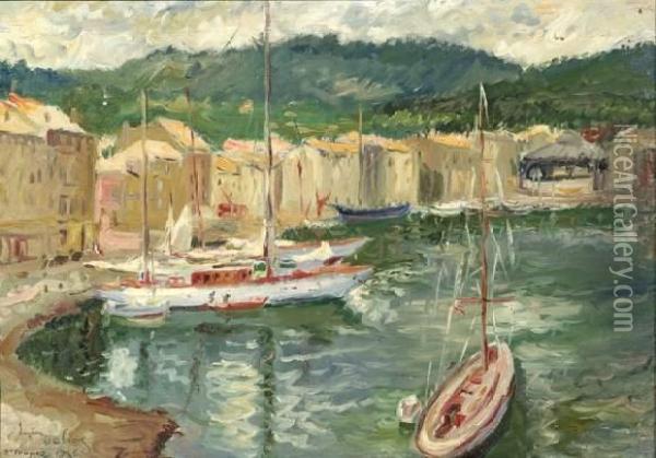 Saint Tropez. Oil Painting - Charles Eugene Delort