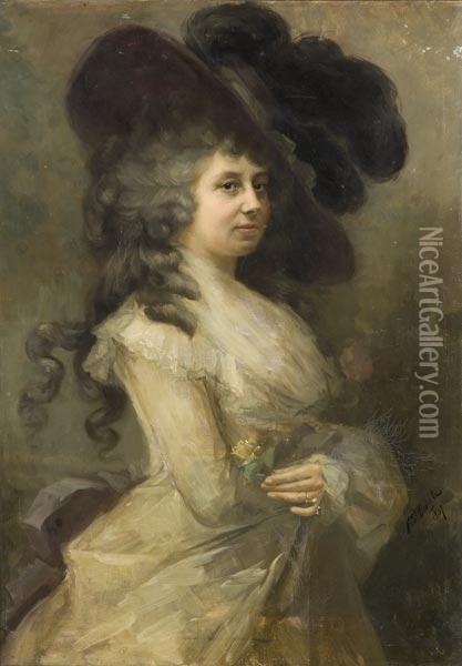 Ritratto Di Nobildonna Inglese Del Settecento Oil Painting - Ferdinand Thomas Lee Boyle