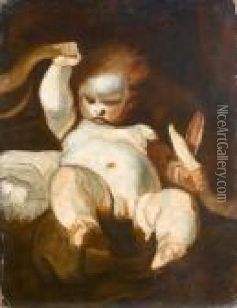 The Infant Hercules Strangling Serpents Oil Painting - Sir Joshua Reynolds